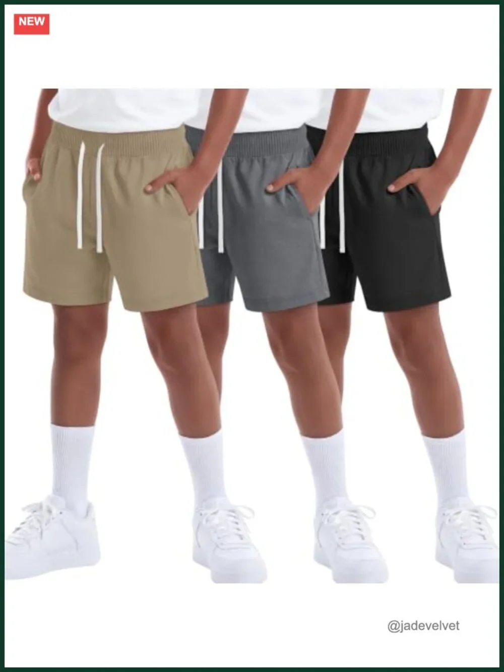 3 Pack Boys Athletic Sweat Shorts with Pockets 7-16Y
